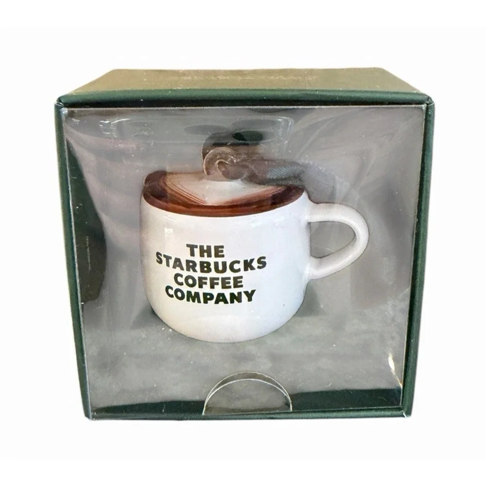 Starbucks Christmas Mug Limited Edition Ornament White Green Coffee Collectible